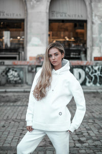 Trening dama alb cu bluza dreapta oversize - Hera Fashion Ro